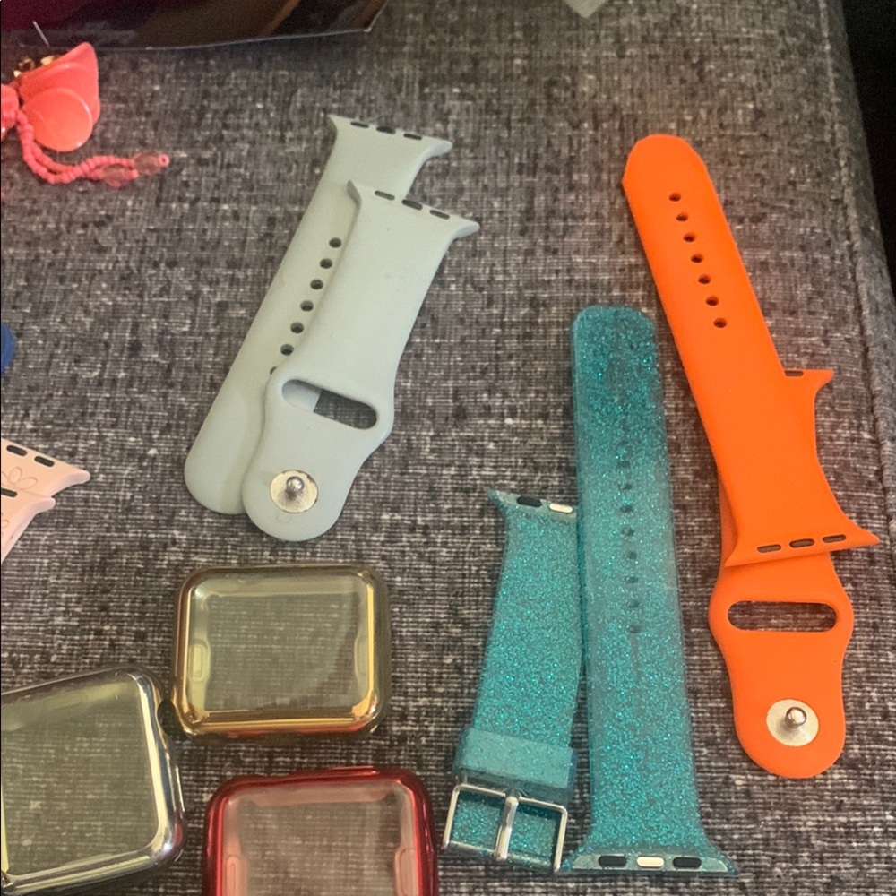 Smartwatch Bands Set - Orange, Teal, and Gray